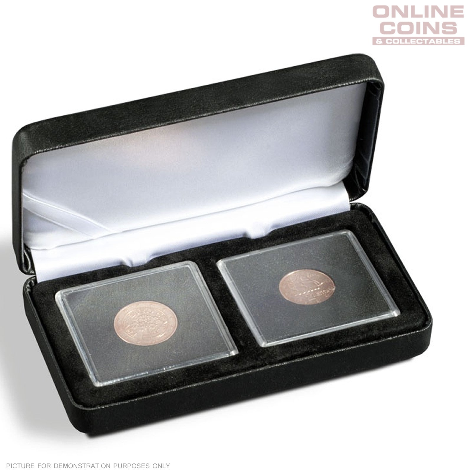 Lighthouse - Nobile Quadrum Satin Lined 2 Coin Display Case